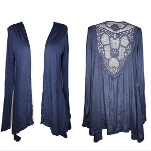 Relished Dreamcatcher Blue Open Front Cardigan Size S